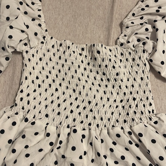 Super cute black and white polkadot romper size large. - Picture 4 of 6